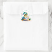 Watercolor BIRTHDAY Dinosaur Sticker  (Tasche)