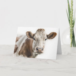 Watercolor Birthday Hereford Cow Karte