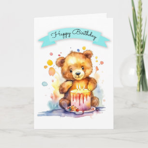 Watercolor Birthday Karte