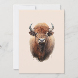Watercolor Bison Portrait Feiertagskarte
