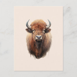 Watercolor Bison Portrait Postkarte