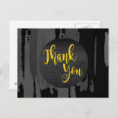 Watercolor Black and Gold Vielen Dank Abstrakt Postkarte (Vorne/Hinten)