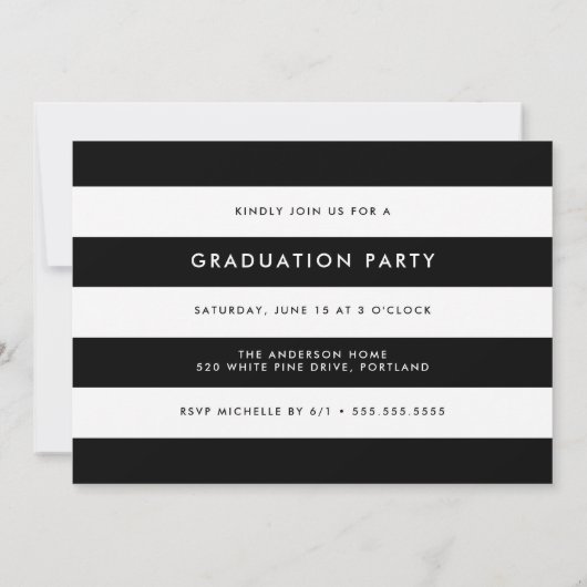 Watercolor Black Brush Script Graduation Party Einladung (Rückseite)