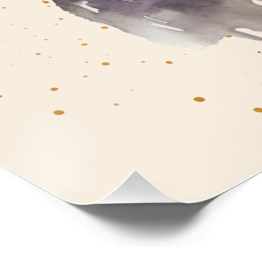 Watercolor Black Cat Poster (Ecke)