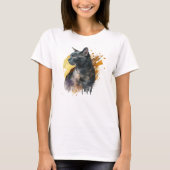 Watercolor Black Cat T-Shirt (Vorderseite)