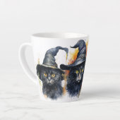 Watercolor Black Cat Trio Milchtasse (Linke Ecke)
