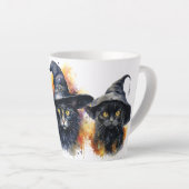 Watercolor Black Cat Trio Milchtasse (Rechte Ecke)