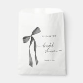 Watercolor Black Coquette Bow Bridal Shower Geschenktütchen (Vorderseite)