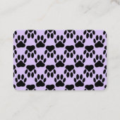 Watercolor Black Dog Paw Print Red Heart Lavender Visitenkarte (Rückseite)