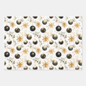 Watercolor Black & Gold Christmas Set 6 Geschenkpapier Set (Vorderseite 2)