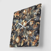 Watercolor Black Gold Weihnachtsmotifs Urlaub Quadratische Wanduhr (Winkel)