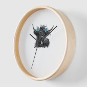 Watercolor Black Highland Cow Classic T - Shirt Uhr (Winkel)