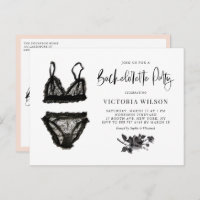 Watercolor Black Lace Lingerie Junggeselinnen-Absc