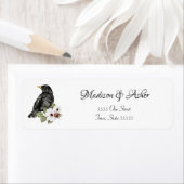 Watercolor Black Raven Elegant Bird Nature Script (Insitu)