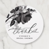 Watercolor Black Rose Brautparty Vielen Dank Geschenkanhänger (Rückseite)