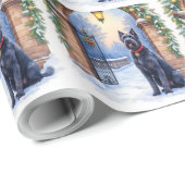 Watercolor Black Russian Terrier Iron Christmas Geschenkpapier (Rolleneckpunkt)