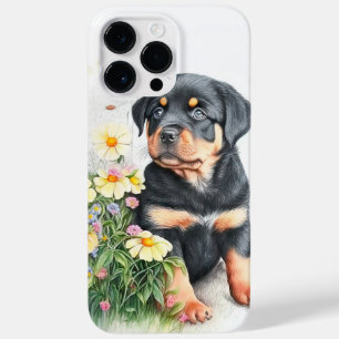 WATERCOLOR BLACK TAN ROTWEILLER PUPPENHUND Case-Mate iPhone 14 PRO MAX HÜLLE