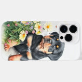 WATERCOLOR BLACK TAN ROTWEILLER PUPPENHUND Case-Mate iPhone HÜLLE (Rückseite (Horizontal))