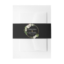 Watercolor Black & White Floral Wraath WEDD