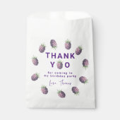 Watercolor BlackBerry 1. Geburtstag Danke Geschenktütchen (Vorderseite)