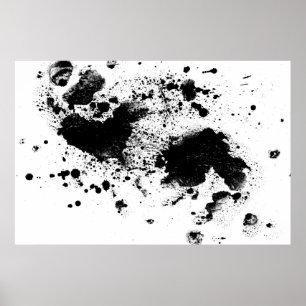 Watercolor Black'n'White Farben-Spritzer-Plakat Poster