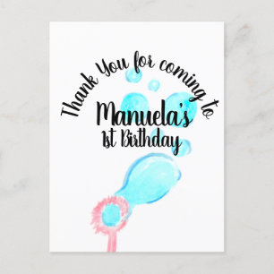 Watercolor-Blasenstab Pop Pop Pop Geburtstag Postkarte