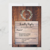 Watercolor-Blätter Holz Hochzeit RSVP Abendessen O Einladung (Vorderseite)