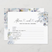 Watercolor Blau Blumenempfehlung und Wünsche Karte (Vorne/Hinten)