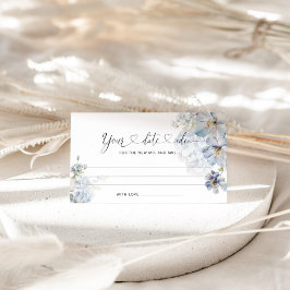 Watercolor Blau Blütenblüte Datum Ideen für die Na Begleitkarte