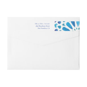 Watercolor Blau Kachel Voradressierte Rücksendeums