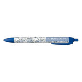 Watercolor Blaue Blumen Benutzername Kugelschreiber (Unterseite)