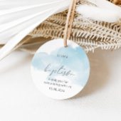 Watercolor-blaue, elegante Jungentaufe Geschenkanhänger