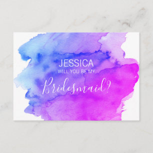 Watercolor-blauer lila Wille sind Sie meine Einladung