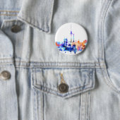 Watercolor-blaues orange Berlin-Abzeichen Button (Beispiel)