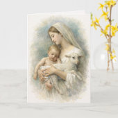 Watercolor  Blessed Virgin Mary Jesus Lamb Karte (Gelbe Blume)