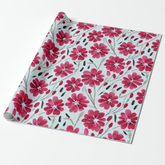 Watercolor Blood Red Blume Wrapping Paper Geschenkpapier