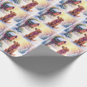 Watercolor Bloodhound Country Mailbox Christmas Geschenkpapier (Ecke)