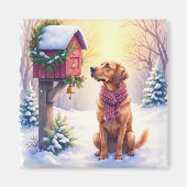 Watercolor Bloodhound Country Mailbox Christmas Magnet (Vorne)