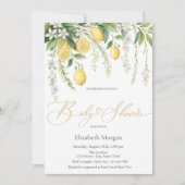  Watercolor Blooming Lemons Baby Shower Einladung (Vorderseite)