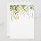  Watercolor Blooming Lemons Baby Shower Einladung (Rückseite)