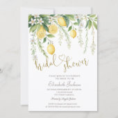  Watercolor Blooming Lemons Bridal Shower  Einladung (Vorderseite)