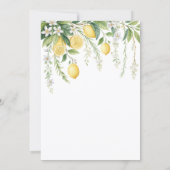  Watercolor Blooming Lemons Bridal Shower  Einladung (Rückseite)