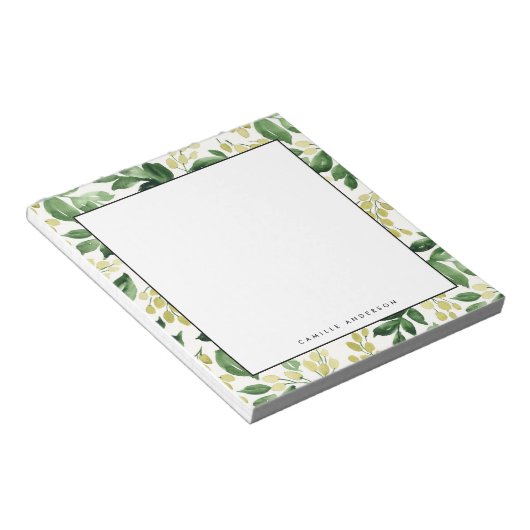 Watercolor Blossom Leaves Notizblock (angewinkelt)