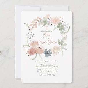 Watercolor Blossom Wreath Einladung