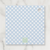 Watercolor Blue 1st Birthday Monogram Crest Gift Geschenkanhänger (Rückseite)