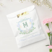 Watercolor Blue 1st Birthday Monogram Crest Gift Geschenktütchen (Versiegelt)