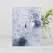 Watercolor Blue Aesthetic Chic Wedding Invitation Einladung (Stehend Vorderseite)