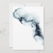 Watercolor Blue and Gold Minimalistische Hochzeit Einladung (Rückseite)