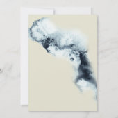 Watercolor Blue and Gold Minimalistische Hochzeit Einladung (Rückseite)