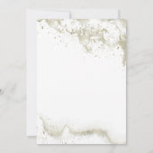 Watercolor Blue and Gold Minimalistische Hochzeit Einladung (Rückseite)